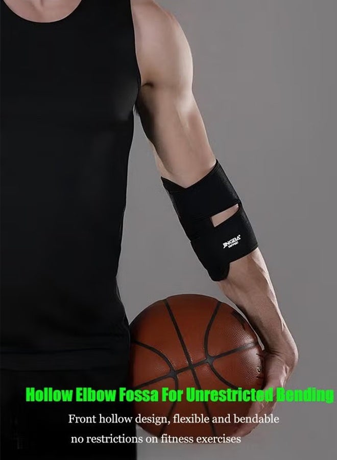 جينجبا سابورت دعامة مرفق رياضية قابلة للتعديل وقابلة للتنفس من JINGBA - للتنس، كرة السلة، اللياقة البدنية، التهاب المفاصل، تخفيف آلام المرفق (أسود) - Image 1