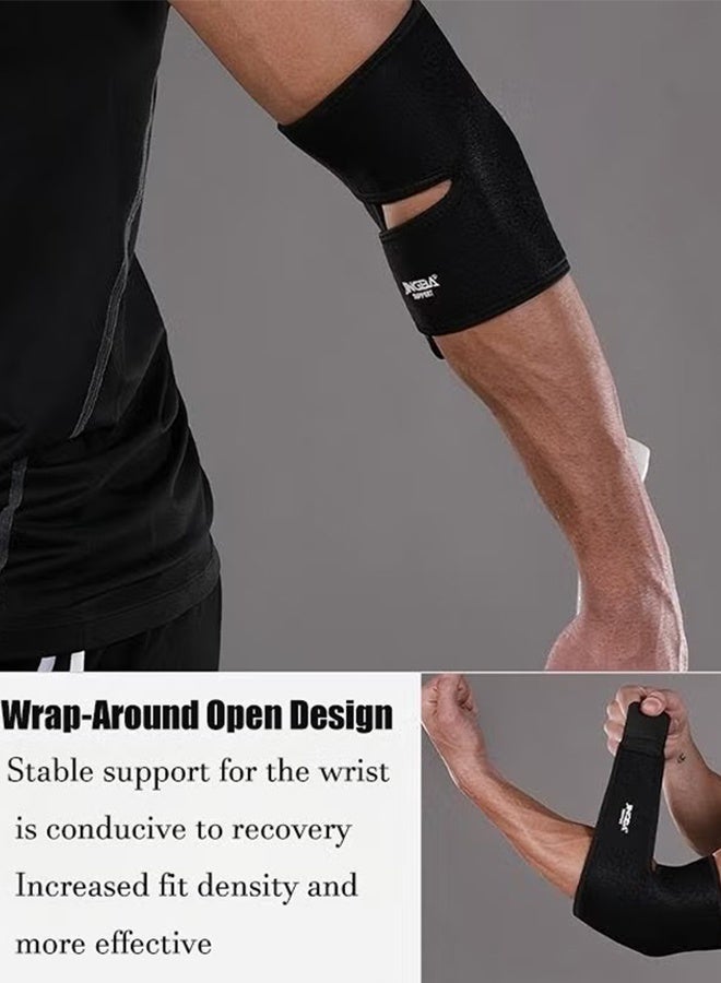 جينجبا سابورت دعامة مرفق رياضية قابلة للتعديل وقابلة للتنفس من JINGBA - للتنس، كرة السلة، اللياقة البدنية، التهاب المفاصل، تخفيف آلام المرفق (أسود) - Image 3