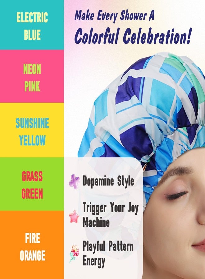 Years Calm Shower Caps for Women Reusable Waterproof, Double-Layer Extra Large Elastic Hair Cap for Shower for Long Hair & Braids, Travel & Home - Image 5