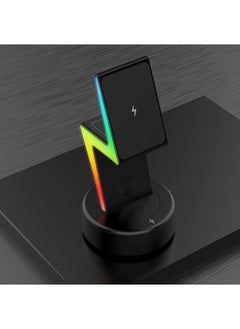 Generic Three-in-one wireless charger Watch Bluetooth headset cross-border Lightning iPhone Apple Special magnetic charging Black 