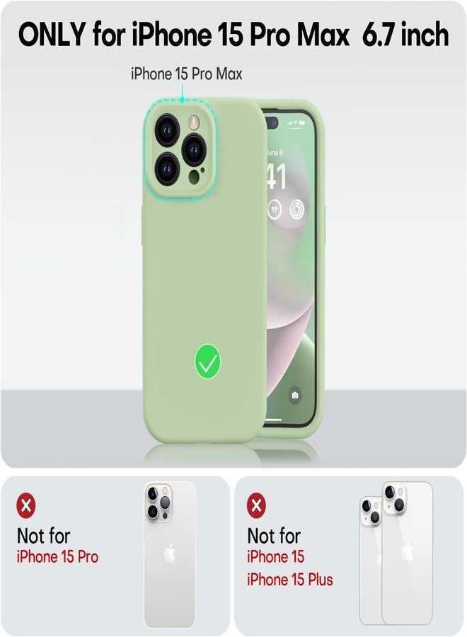 Vooii Compatible with iPhone 15 Pro Max Case, Upgraded Premium Silicone, [Camera Protection] [Soft Anti-Scratch Microfiber Lining] Shockproof Phone Case for iPhone 15 Pro Max 6.7 inch - Matcha - Image 5