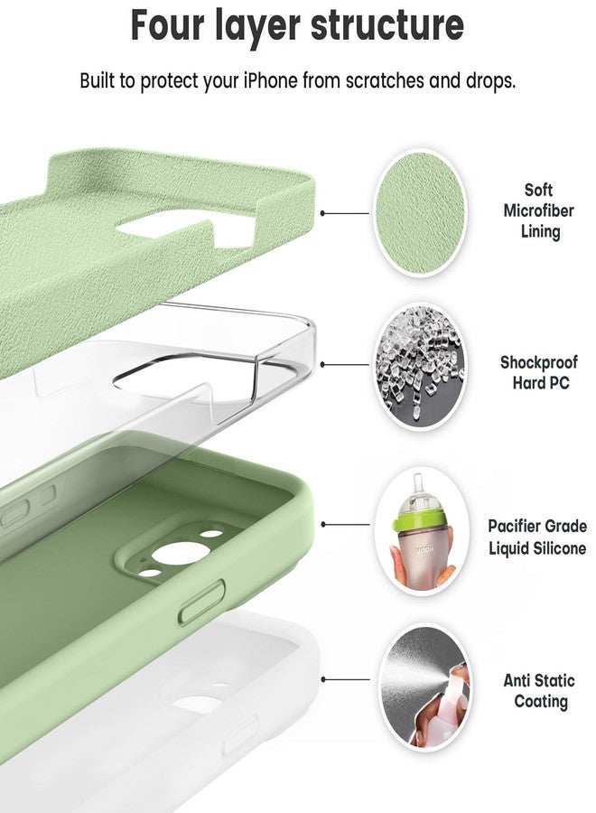Vooii Compatible with iPhone 15 Pro Max Case, Upgraded Premium Silicone, [Camera Protection] [Soft Anti-Scratch Microfiber Lining] Shockproof Phone Case for iPhone 15 Pro Max 6.7 inch - Matcha - Image 2