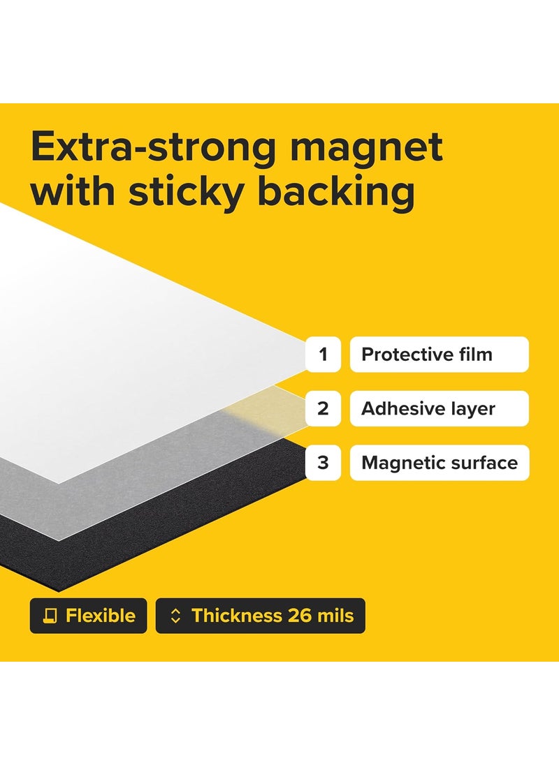 X-bet MAGNET - Magnetic Sheets with Adhesive Backing - 5 PCs Each 4" x 6" - Peel and Stick Magnetic Paper for Photo and Picture Magnets - Flexible Magnet Sheets for DIY and Crafts - Image 1