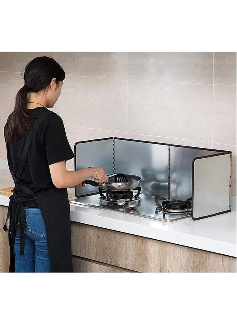 Seafront Seafront Stainless Steel Grease Splatter Guard Foldable 2Sided Splash Backsplash Protector for Stove Nonstick Behind Stove Screen Shield Moisture RustProof  - Image 1