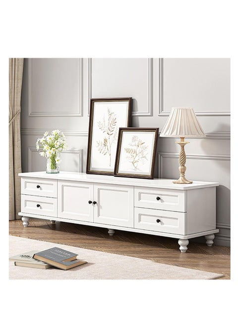 Modern TV Cabinet TV Stand TV Combination Cabinet Suitable for Living Room Storage Side Cabinet (140cm, Warm White)