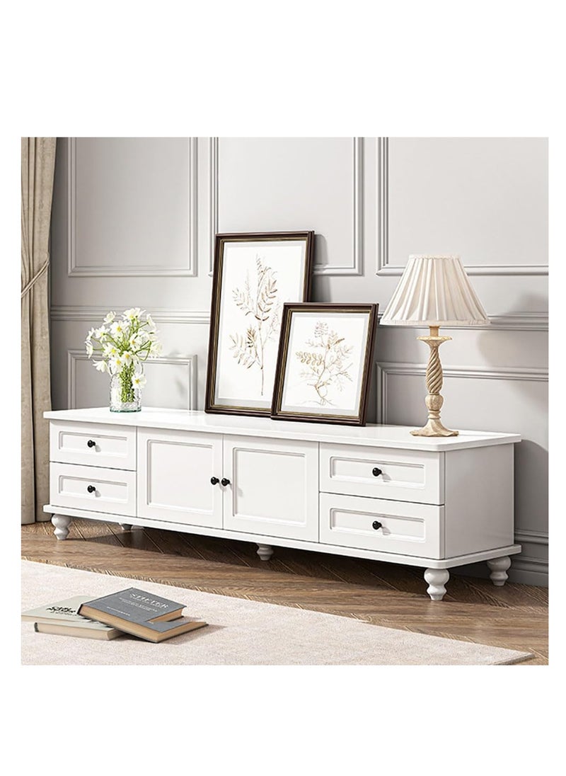 Modern TV Cabinet TV Stand TV Combination Cabinet Suitable for Living Room Storage Side Cabinet (140cm, Warm White)