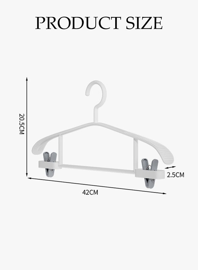 DUNISO 5Pcs Clothes Hangers with Clips Non-slip Thickening 2-in-1 Clothes Hanger and Pants Clip Anti Slip Pattern Space-Saving Hangers Set Non Marking Heavy Duty Skirt Hangers for Shirts, Pants, Dresses, Skirts, Coats - Image 4