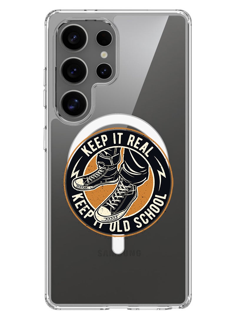 Theodor Magnetic Case for Samsung Galaxy S25 Ultra 6.9-inch Compatible with MagSafe Wireless Charging, Shockproof Phone Bumper Cover Old school - Image 1