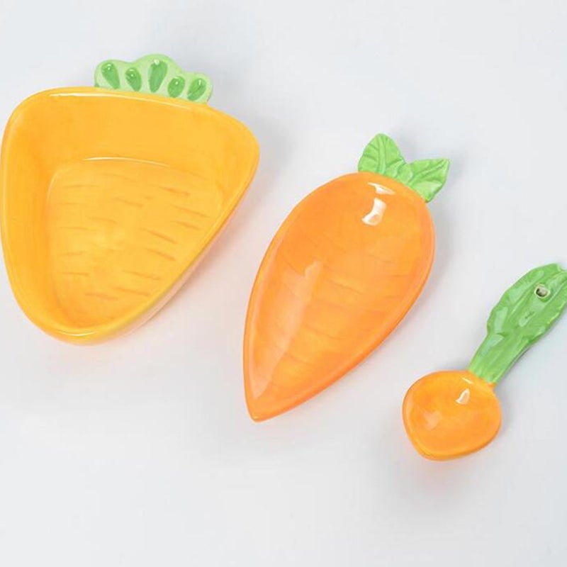 Ceramic Plate Carrot Shaped Snack Sauce Tray Kids Seasoning Dish Cartoon Flatware Sauce Appetizer Plate - Image 4