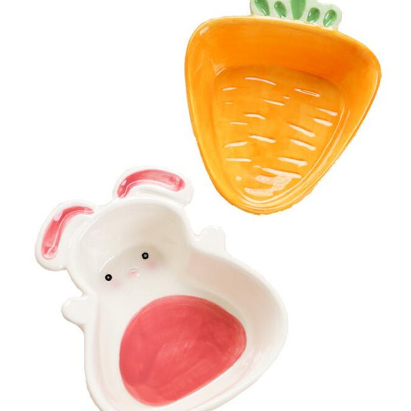 Ceramic Plate Carrot Shaped Snack Sauce Tray Kids Seasoning Dish Cartoon Flatware Sauce Appetizer Plate - Image 2