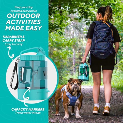 lesotc 77oz Portable Dog Water Bottle, Large Travel Water Bowls for Dogs Camping Essentials Hiking Park Traveling Beach Walk Accessories, Dog Water Bowl Dispenser with Pull-Out Drinking Bowl, BPA Free - Image 3