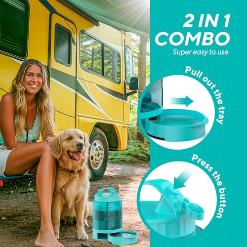lesotc 77oz Portable Dog Water Bottle, Large Travel Water Bowls for Dogs Camping Essentials Hiking Park Traveling Beach Walk Accessories, Dog Water Bowl Dispenser with Pull-Out Drinking Bowl, BPA Free - Image 5