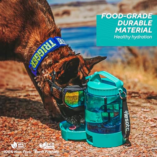 lesotc 77oz Portable Dog Water Bottle, Large Travel Water Bowls for Dogs Camping Essentials Hiking Park Traveling Beach Walk Accessories, Dog Water Bowl Dispenser with Pull-Out Drinking Bowl, BPA Free - Image 2