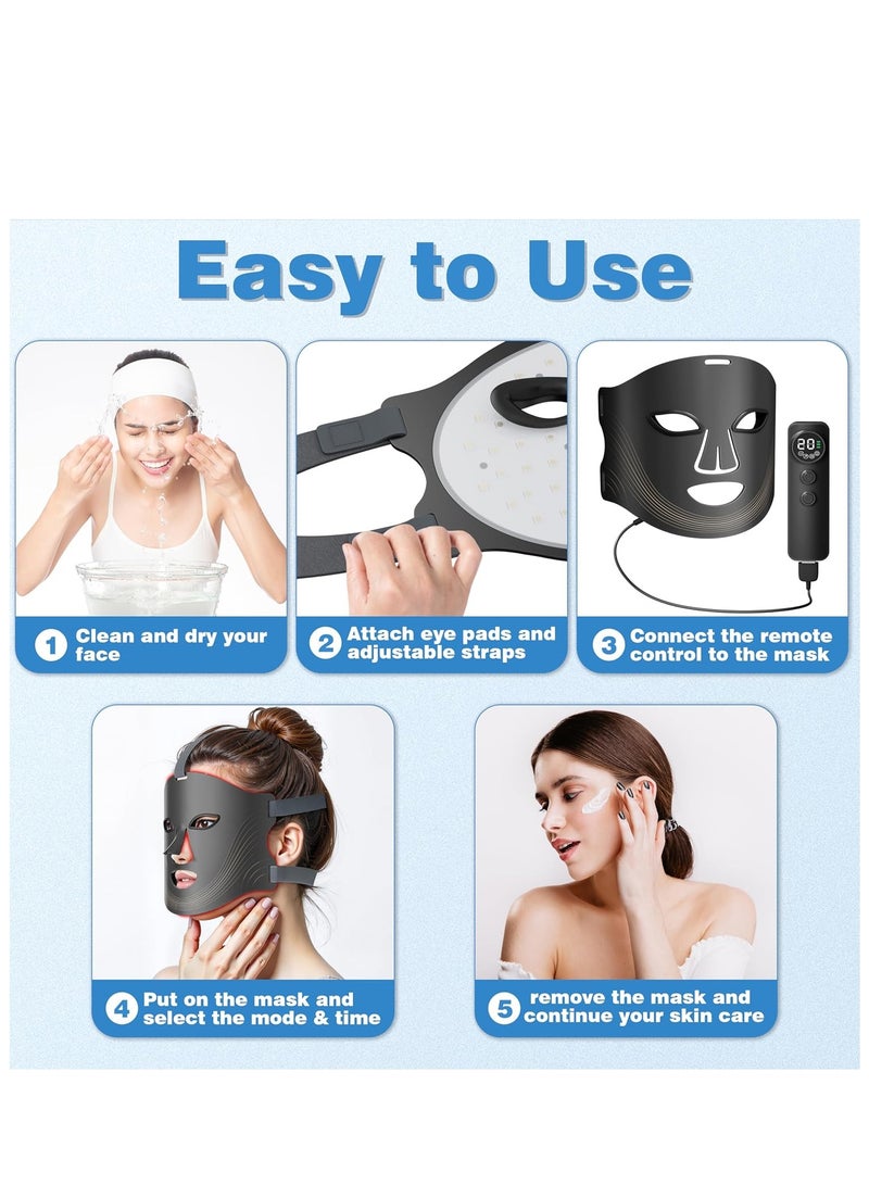 قناع الضوء الأحمر 7 ألوان LED قناع الوجه مضاد للشيخوخة وتبييض أجهزة التجميل المنزلية المتقدمة - Image 4