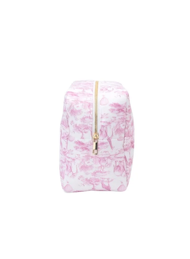 The Happy Tribe  Personalised Embroidered Large Pouch, Pink Toile for Women | Best Price UAE