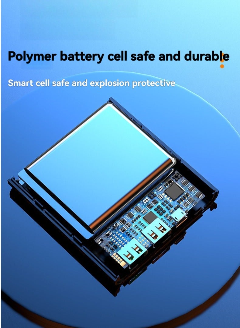 20000 mAh Digital Display Compact Power Bank Portable Mini Fast Charge Large Capacity Mobile Power Bank (Blue)  - Image 4