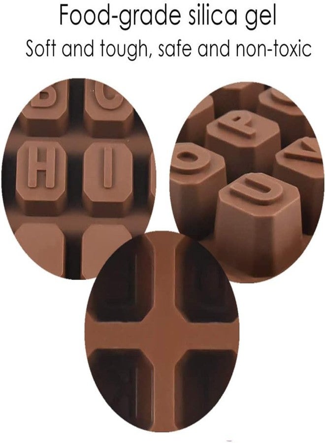 LEGACYCART 2PCS 26 Letters Alphabet Chocolate Mold Chocolate Letter Nonstick Silicone Muffin Pan Alphabet DIY Baking Mold Cookies Candy Jelly Letters Square Mode for Cake Ice Cream - Image 3