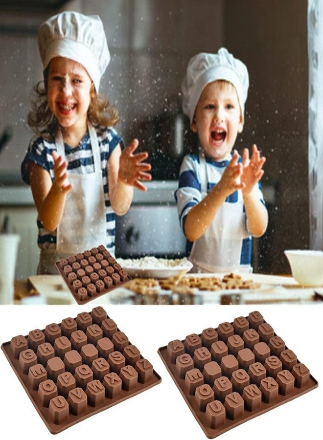 LEGACYCART 2PCS 26 Letters Alphabet Chocolate Mold Chocolate Letter Nonstick Silicone Muffin Pan Alphabet DIY Baking Mold Cookies Candy Jelly Letters Square Mode for Cake Ice Cream - Image 5