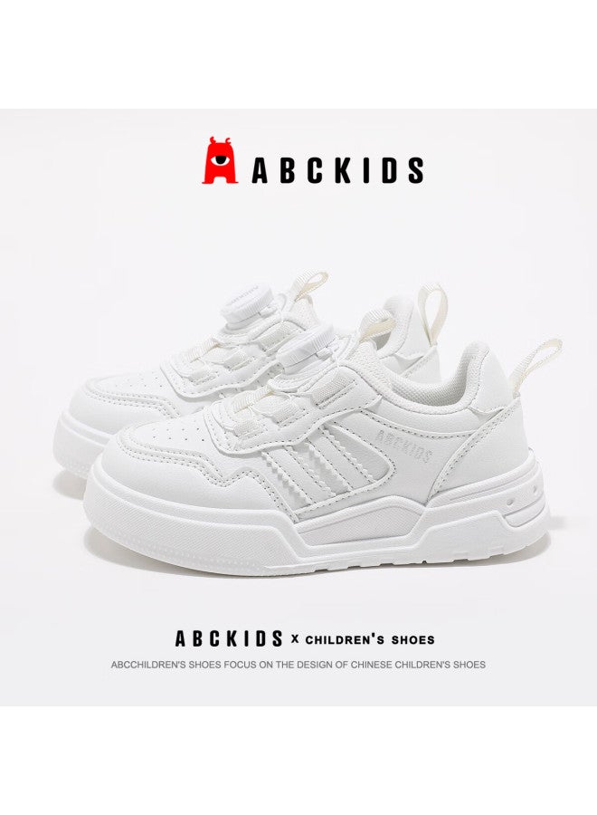 Abc Kids Children's White Sneakers Autumn Kids Casual Shoes Boys Girls School Canvas Shoes 3514 White Size 28 - Image 1