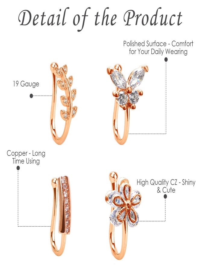 CrazyPiercing Fake Nose Ring CZ African Nose Cuffs Gold/Silver/Rose Gold Faux Septum Nose Rings Clip on Nose Jewelry for Woman Non Pierced Jewelry - Image 2