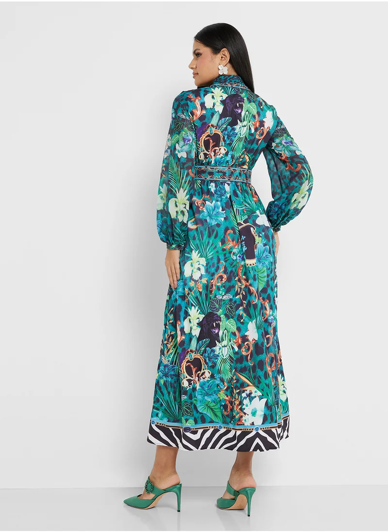 Khizana Tropical Print Dress