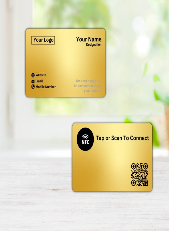 tinydabba NFC & QR-Enabled Business Card | Smart Digital Visiting Card for Instant Contact Sharing | Lifetime Free | Dashboard Access (Custom Golden Metal) - Image 1