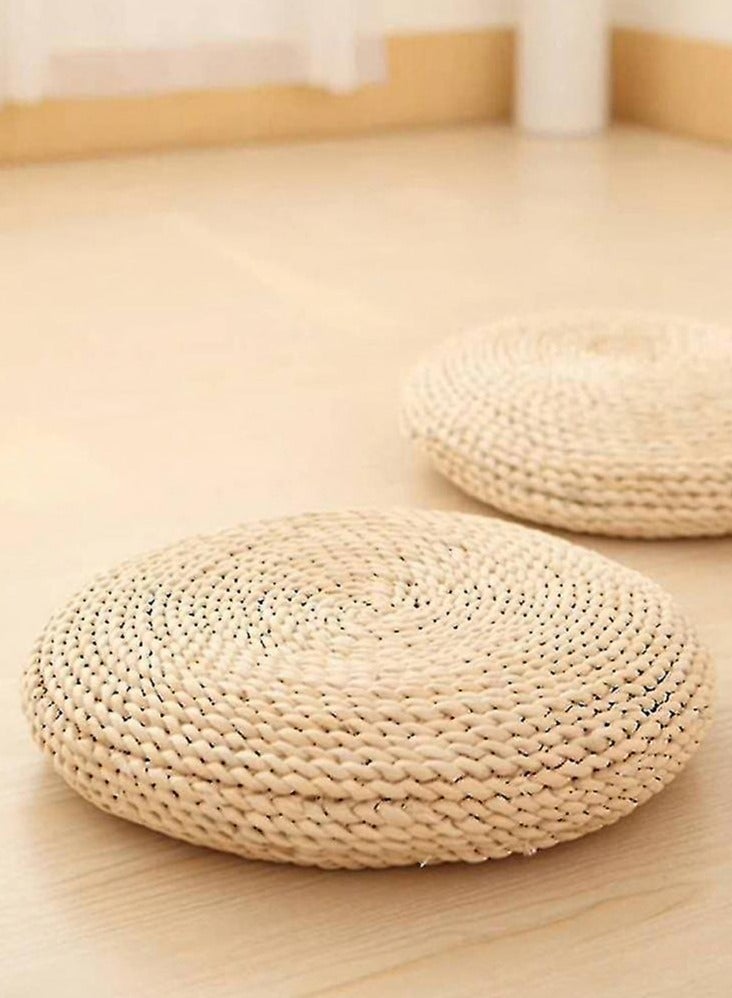 YINZUO Handmade Round Straw Woven Tatami Floor Cushion Natural Seat Mat  - Image 2