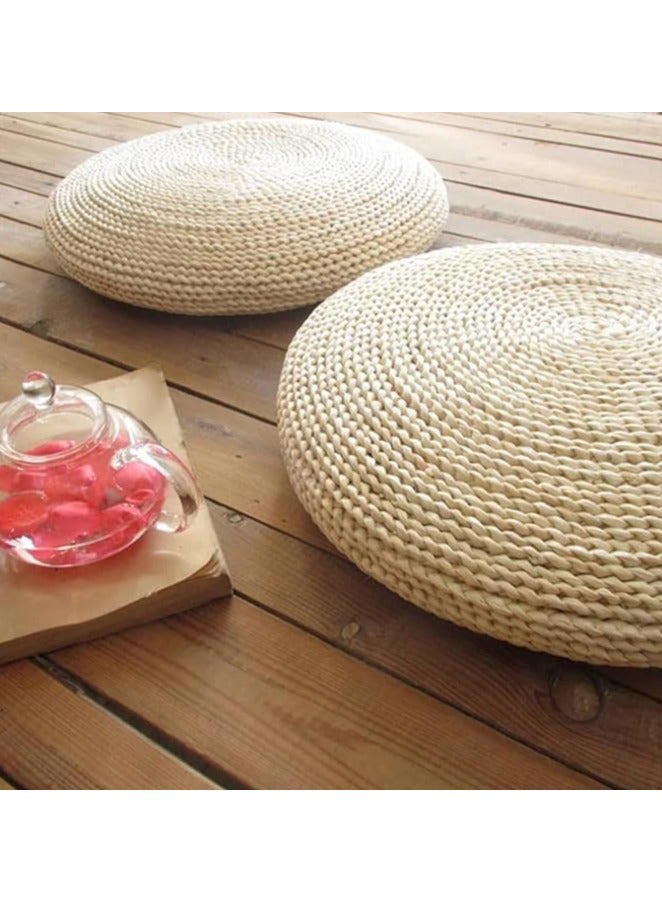 YINZUO Handmade Round Straw Woven Tatami Floor Cushion Natural Seat Mat  - Image 3