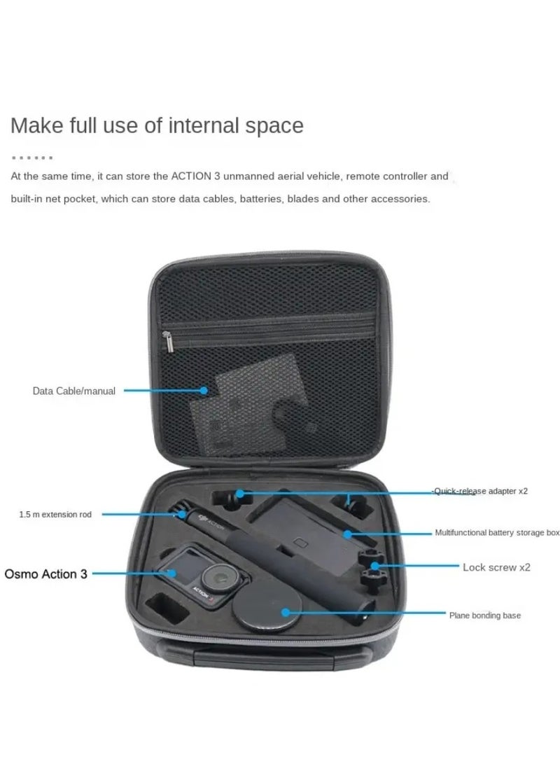 ارواق حقيبة تخزين للحمل لـ DJI Action 3 حقيبة تخزين صندوق تخزين محمول - Image 2