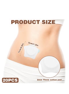 Generic 20 Pcs Disposable Castor Oil Pack Wraps for Belly Button, Self-Adhesive Spunlace Cloth Castor Oil Patches, Water and Oil Proof Compress Pads, White Castor Oil Wraps.  - Image 2