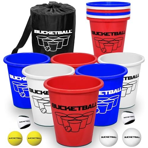 BucketBall USA Edition Combo Pack Best Beach Pool Yard Camping Tailgate BBQ Lawn Water Indoor Outdoor Game Toy for Adults Boys Girls Teens Family - Image 1