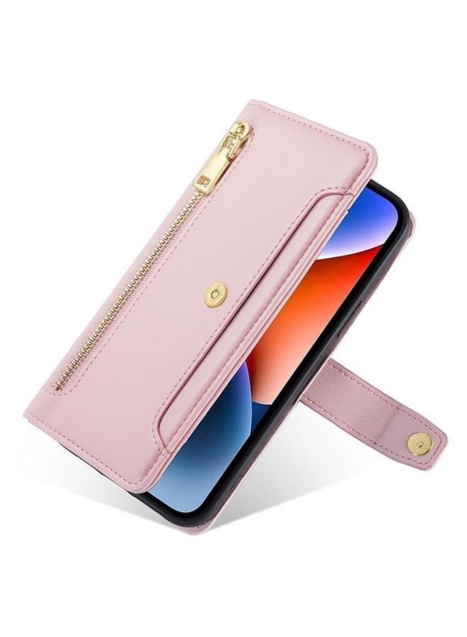 Case For Itel A50 4G Sheep Texture Cross-body Zipper Wallet Leather Phone Case - Image 2