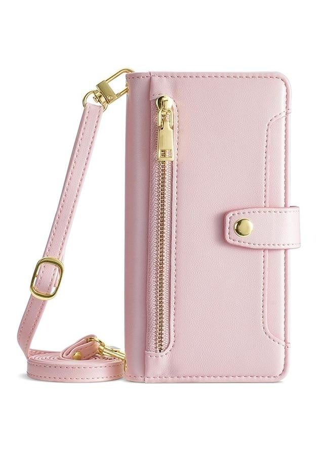 Case For Itel A50 4G Sheep Texture Cross-body Zipper Wallet Leather Phone Case - Image 5