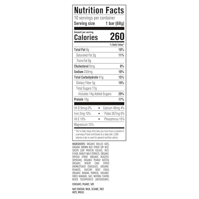 CLIF BAR - Energy Protein Bars - Peanut Butter Banana with Dark Chocolate - Made with Organic Oats - Energy Bars - Non-GMO - (10 Pack) - Image 2