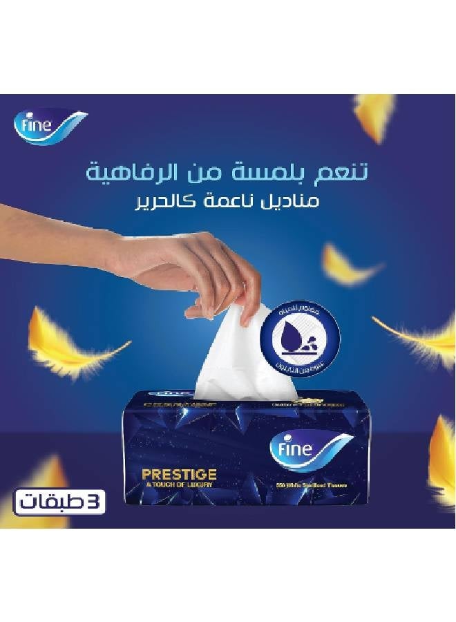 Fine Prestige Facial Tissues 500 Sheets - Pack of 6 - Image 3