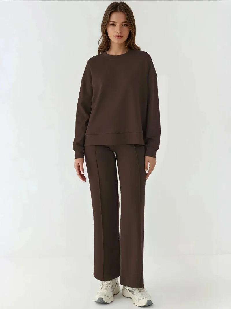HICCUP Modal Touch Rib Detailed Wide Leg Pants