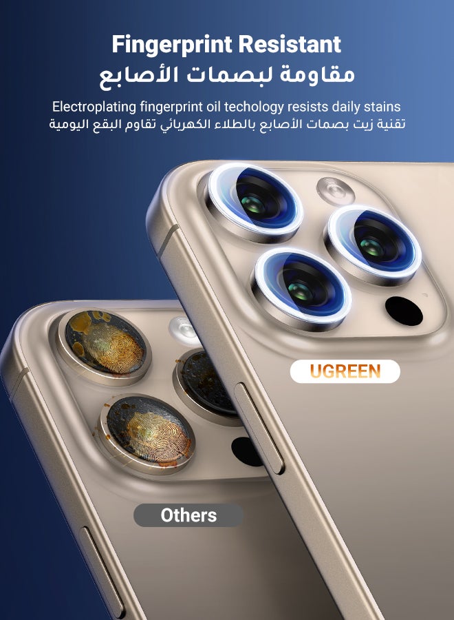 Ugreen 2Pack iPhone 16 Pro Max Camera Lens Protector, HD Anti-Glare, Case Friendly, Ultra-thin 9H Tempered Glass, Scratch-Resistant, Individual Lens Protector For iPhone 16 Pro/16 Pro Max - Image 3