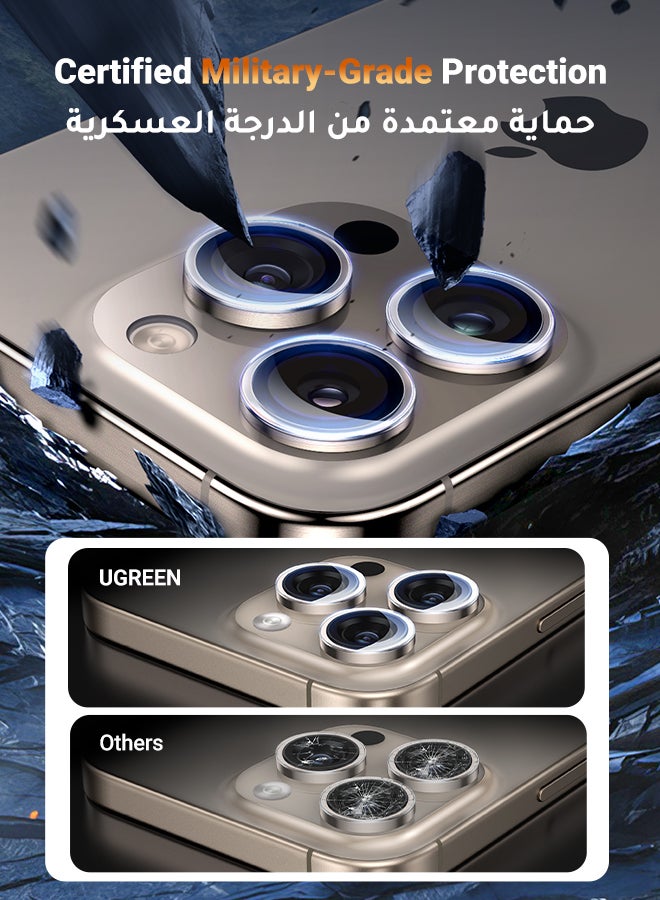 Ugreen 2Pack iPhone 16 Pro Max Camera Lens Protector, HD Anti-Glare, Case Friendly, Ultra-thin 9H Tempered Glass, Scratch-Resistant, Individual Lens Protector For iPhone 16 Pro/16 Pro Max - Image 2