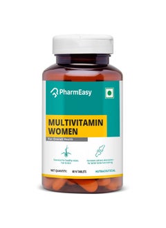 PharmEasy Multivitamin For Women (60 Multi Vitamin Tablets) With Zinc, Vitamin C, Vitamin D, Multiminerals & Ginseng Extract | Boosts Immunity, Energy, Stamina & Skin Health  - Image 1