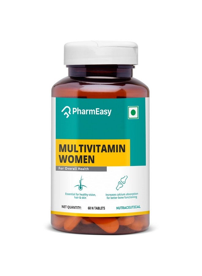 PharmEasy Multivitamin For Women (60 Multi Vitamin Tablets) With Zinc, Vitamin C, Vitamin D, Multiminerals & Ginseng Extract | Boosts Immunity, Energy, Stamina & Skin Health - Image 1