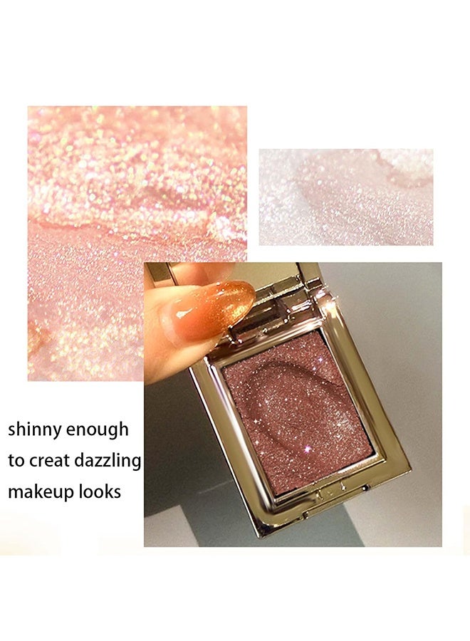 KAPEINE Single Glitter Eyeshadow, Light Pink Eyeshadow Palette Shimmer Eye Shade Ultra Shinny Highlighter Sparkling Makeup Palette Eyes Glitter for Everyday Stage Performance 04 - Image 4