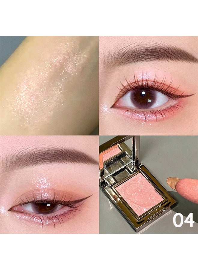 KAPEINE Single Glitter Eyeshadow, Light Pink Eyeshadow Palette Shimmer Eye Shade Ultra Shinny Highlighter Sparkling Makeup Palette Eyes Glitter for Everyday Stage Performance 04 - Image 2