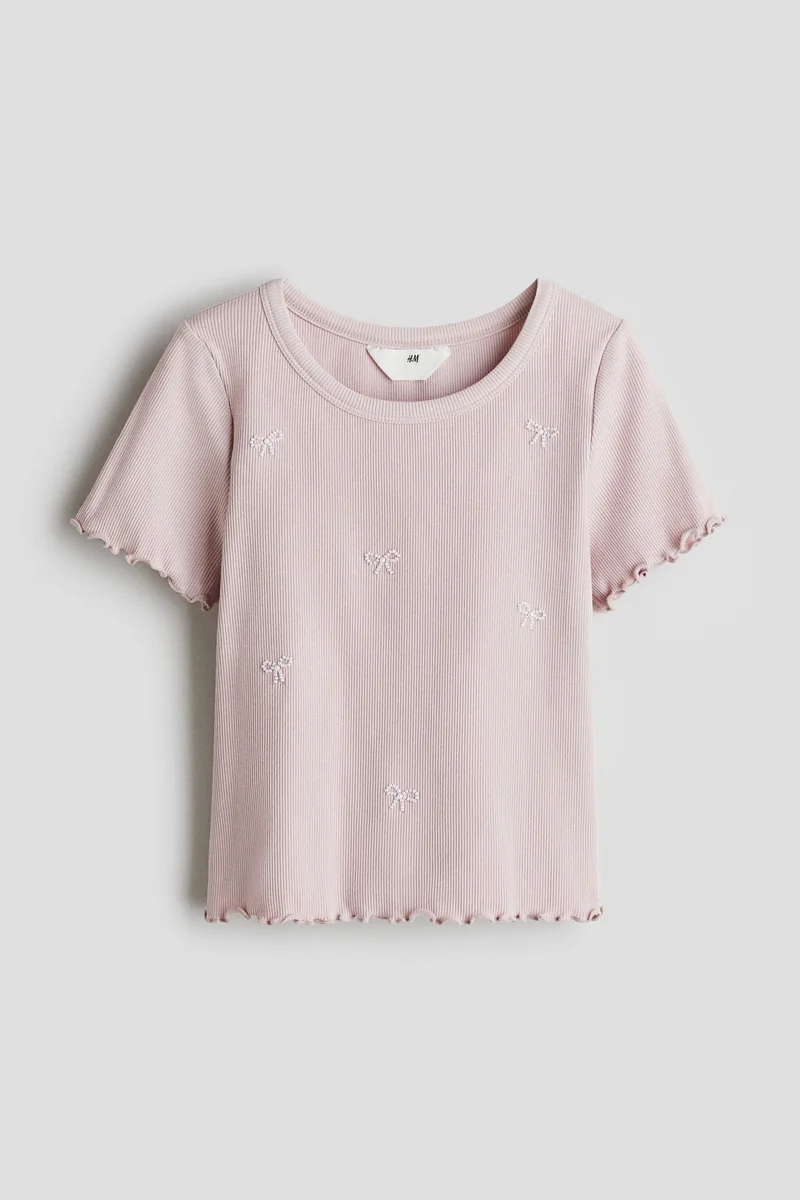 H&M Embellished cotton top