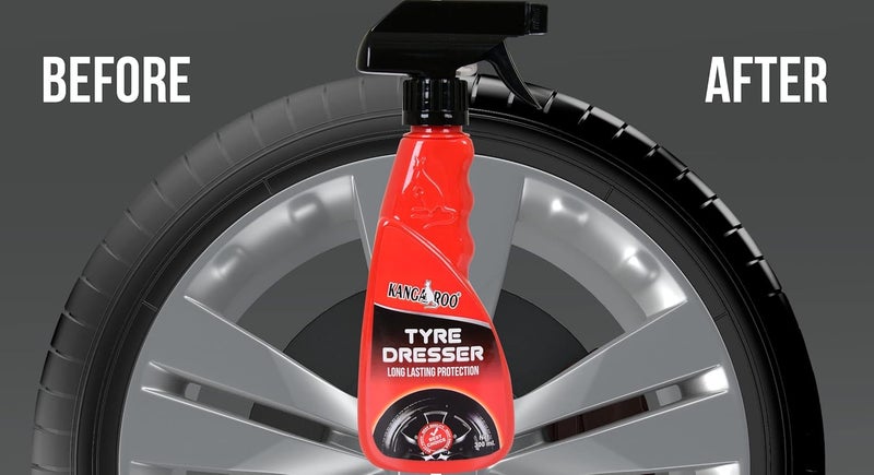 KANGAROO Premium Tyre Dresser (Polish, Shiner) 300 Ml With Foam Applicator, Black - Image 3