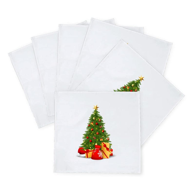 Khakee 6 Pcs Christmas Theme Silk Table Napkins 10x 10 for Xmas Decoration Christmas OrnamentsChristmas Giftxmas21349 - Image 2