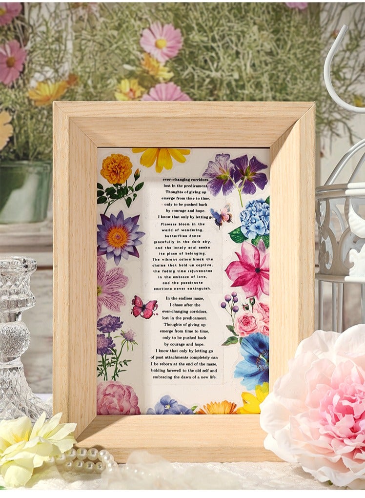 120-Piece Waterproof PET Stickers with Flower Patterns for Journals, Phones, and Decorations – Cute and Versatile(003) - Image 4