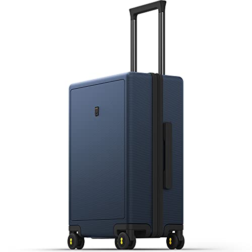 LEVEL8 Carry on Luggage Airline Approved, Carry-on Suitcases with Wheels, Lightweight Hardside Luminous Textured Luggage for Travel with Tsa Lock, 20 Inch, Navy - Image 1