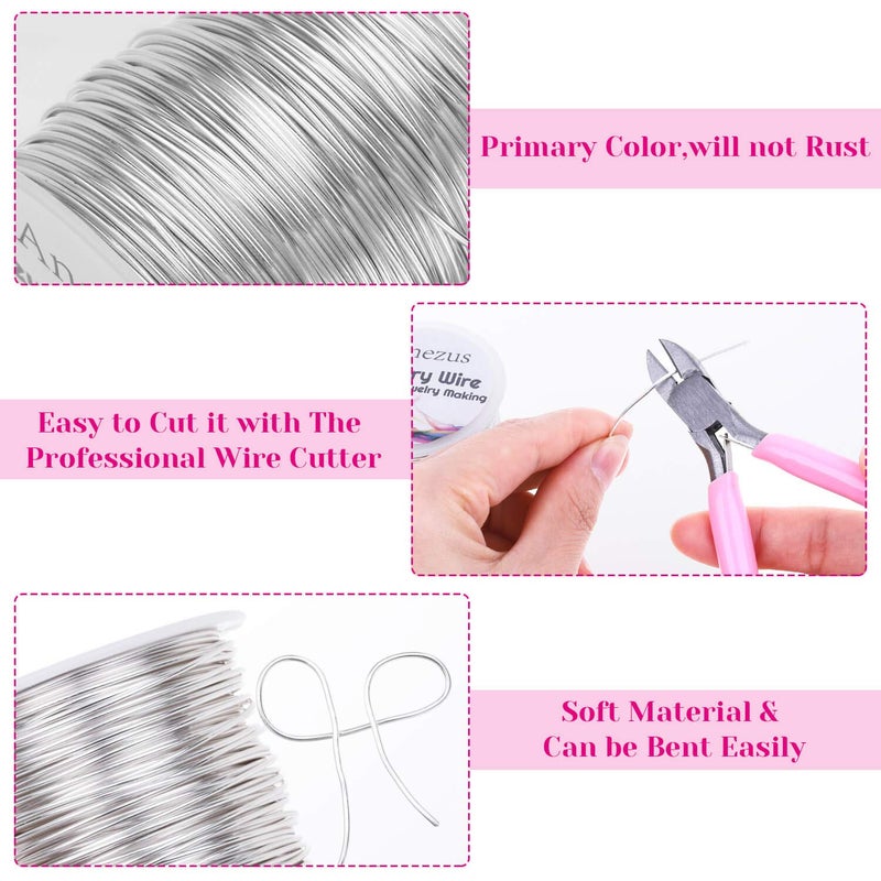 Anezus 18 Gauge Jewelry Wire for Jewelry Making, anezus Craft Wire Tarnish Resistant Copper Beading Wire for Jewelry Making Supplies and Crafting (18 Gauge, Silver) - Image 3