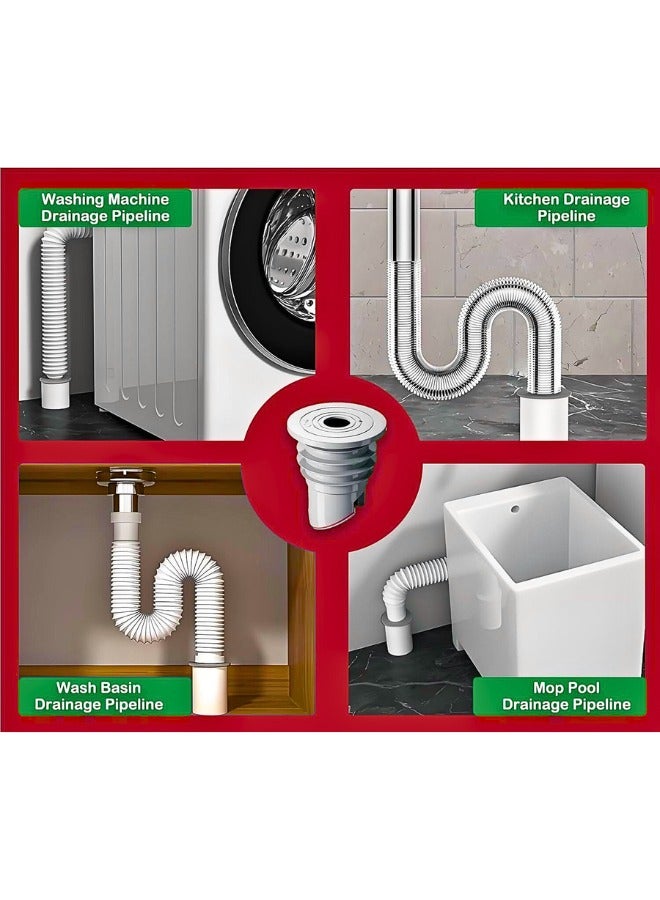 Chase Up 3Pcs Washing Machine Drain Hose Seal, Anti-Odor Floor Drain Plug Sewer Pipe Seal Ring Sealing Cover, Washing Machine Sealing Plug (35-40) - Image 2
