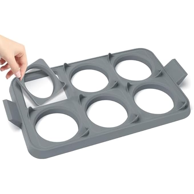 NALACAL صينية حلقة بيض على الشواية، قالب سيليكون، أومليت، غير لاصقة، حلقات قابلة للفصل سهلة التنظيف، مثالية لطهي الإفطار وحلقات فطائر مقاومة للحرارة - Image 1